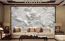 Простые европейские Элегантные белые цветы 3d фрески обои для гостиной классические обои для стен 2024 - купить недорого