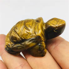 Natural crystal animal tiger eye stone carved into a turtle 2024 - buy cheap