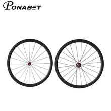 PONABET-ruedas de bicicleta clincher de carbono, 38mm, 700C, con buje de cerámica powerway 2024 - compra barato