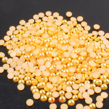 Diamantes de imitación planos para decoración de uñas, abalorios redondos espaciador de perlas doradas ABS para teléfono, accesorios de costura de joyería, DIY, 2-5mm, 1000 Uds. 2024 - compra barato