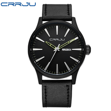 CRRJU Top Luxury Brand Relogio Masculino Date Leather Casual Watch Men Sports Watches Quartz Military Wrist Watch Male Clock 2024 - buy cheap