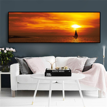 Cielo atardeceres barco mar paisaje Natural carteles e impresiones pintura lienzo arte pared escandinavo imagen artística para sala de estar cama 2024 - compra barato