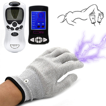 Electric Shock Pulse Massage Magic Gloves Finger Touch Numb Stimulator Sex Games Glove Masturbator Sex Toys Exotic Accessories 2024 - buy cheap