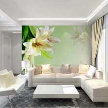 Beibehang 3d papel tapiz para habitación paisaje mural sofá de la sala de papel de pared de fondo de TV pared del dormitorio de papel verde lily foto papel 2024 - compra barato