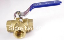 5pcs/lots free shipping L Type DN15 1/2" Female Connection Full Ports Brass Tee Ball Valve Handle Locking level 2024 - buy cheap