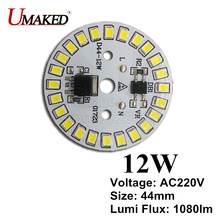 12W 44mm AC 220v led pcb with integrated IC driver for bulb light, Warm white/ white driverless aluminum plate board, free ship 2024 - buy cheap
