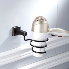 Modern Black Finish Bathroom Wall Shelf Wall-mounted Hair Dryer Rack Storage Hairdryer Spiral Support Holder 2024 - buy cheap