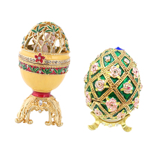 2 Pieces Easter Egg Enamel Jewelry Box Organizer Engagement Wedding Favors 2024 - buy cheap