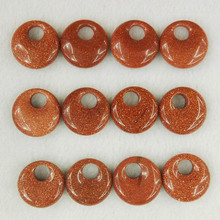 Wholesale good quality natural stone beads gogo donut charms gold sand pendants beads for jewelry necklace making 24pcs free 2024 - buy cheap