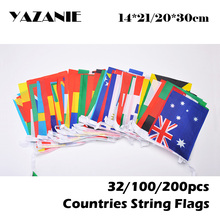 YAZANIE 14*21cm/20*28cm 32 100 200 Countries String Flag for European Cup Bar Party Bunting Banner Small National Hanging Flag 2024 - buy cheap