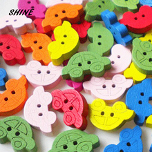 SHINE Wooden Sewing Buttons Scrapbooking Car Mixed Two Holes 19 x11mm 50 PCs Costura Botones Decorate bottoni botoes 2024 - buy cheap
