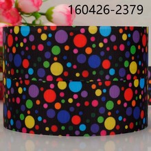 50yards 9/16/25/38/50/75 mm colorful dots pattern printed grosgrain/FOE tape ribbon USA 4th July DIY handmade 160426-2379 2024 - buy cheap