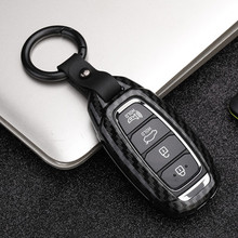 Alloy Car Key Case For Hyundai Santa Fe Solaris Azera Grandeur Kona Elantra Tucson IX35 Sonata Keychain Remote Fob Protect Cover 2024 - buy cheap