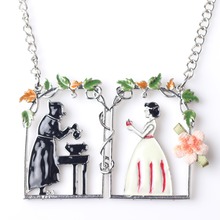 Bonsny Statement Necklace Figure Enamel Alloy Long Chain Pendants 2016 New Jewelry For Women Charm Collares Accessories 2024 - buy cheap