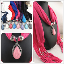 2019  scarf women  Newest design tassel scarf EUROPE popular resin alloy pendant scarf ladies free shipping 2024 - buy cheap