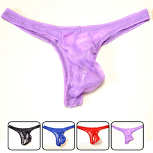 2019  Men's Sexy Mesh Thongs Underwear  Erotic Penis Pouch Thongs G-strings Low Waist Transparent Gay Underpants Male 2024 - buy cheap