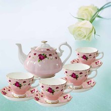 British pastoral afternoon teapot bone china coffee cup set home ceramic pot 2024 - buy cheap