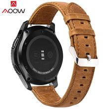 AOOW Genuine Leather Watchband for Samsung Gear S2 S3 Classic Frontier Smart Watch Replacement Bracelet Band Strap 20mm 22mm 2024 - buy cheap