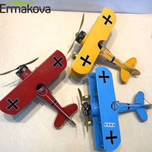 ERMAKOVA Metal Handmade Crafts Aircraft Model Airplane Model Biplane Home Decor Ornaments Furnishing Articles 2024 - buy cheap