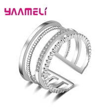 New Jewerly Anillos Women Jewelry Three Line Party Wedding Rings Girl Jewelry Rings 925 Sterling Silver Mother's Gift 2024 - buy cheap