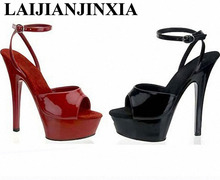 LAIJIANJINXIA Women's Shoes Strap New Design 15cm High Heels Sandals Night Club Party Queen Platform Dance Shoes 2024 - buy cheap