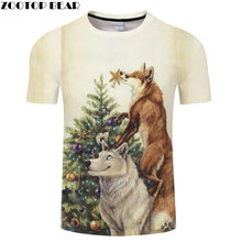 Camisetas de árbol 3D de lobo para hombre y mujer, ropa de calle, Harajuku, Unisex, 6XL 2024 - compra barato