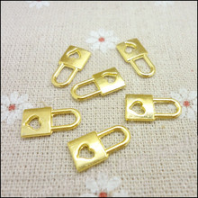 200 pcs Charms Heart Lock Pendant  Gold  plated  Zinc Alloy Fit Bracelet Necklace DIY Metal Jewelry Findings 2024 - buy cheap