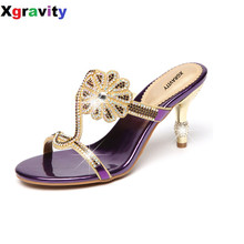 Sexy Summer Shoes Thin Heels Casual Dress Shoes Sexy Crystal Rhinestone Design Women Sandal Hot Ladies Flip Flop Slippers B266 2024 - buy cheap