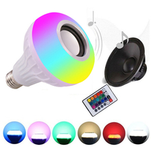 Speaker Bulb Light Wireless Bluetooth Speaker E27 RGB 16 Color 12W Smart LED Music Bulb Light Music Play Lamp With Remote 2024 - buy cheap