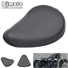 Bjmoto bicicleta de couro sintético personalizado, assento fino para motocicletas harley sportster bobber, chopper, motos 2024 - compre barato