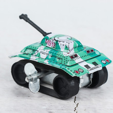 1PC Mini Vintage Tin Metal Toys Friction Tank Design Kids Children Childhood Classic Wind Up Clockwork Tin Toy Classic Toys 2024 - buy cheap