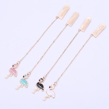 Kawaii Flamingo Pendant Bookmark Cute DIY Accessories Book Tag Paper Clip Student Office School Supplies Korean Stationery 2024 - buy cheap