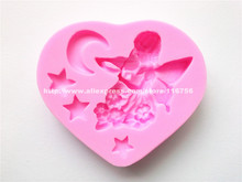 New! Free Shipping Fairy Playing Violin Shaped Silicone Mold Cake Decoration Fondant Cake 3D Mold Food Grade Silicone Mould 218 2024 - buy cheap