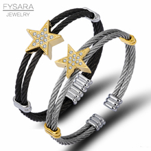 Fytara-brazalete de estrella de cristal de circonia cúbica para hombre y mujer, pulsera de alambre, accesorios de joyería europea 2024 - compra barato