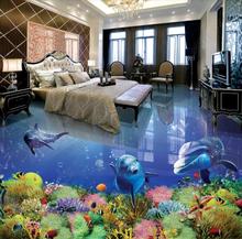 3D flooring dolphin self adhesive brick wallpaper Living room bedroom bathroom pool Waterproof self-adhesive PVC floor 2024 - buy cheap