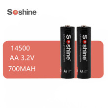 2 pcs original SOSHINE Lifepo4 AA / 14500 battery 700mAh  3.2V rechargeable batteries With Battery Case 2024 - buy cheap