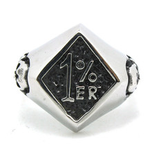 1 шт. новейший дизайн мужское крутое 1% er Горячее предложение кольцо 316L из нержавеющей стали байкерское кольцо 2024 - купить недорого