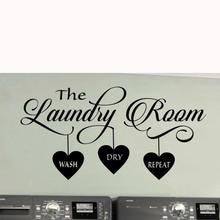 The Laundry Room Heart  wall decal waterproof Vinyl decor Stickers for Wall Home Room glass door Decor DIY Choice G522 2024 - buy cheap