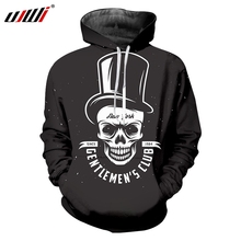 UJWI 3D Printed Hat Skulls Men's Hoodies High Quality Fitness Clothing The New Listing Man Pullover Large Size Hipster 5XL 2024 - buy cheap