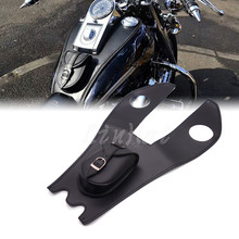 Motorcycle Black Artificial Leather Dual Gas Tank Cap Bag Cover Panel Bag For Harley Touring 2024 - buy cheap