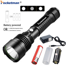 Pocketman Powerful LED Flashlight T6 3 Modes Torch Waterproof Rechargeable led Flashlight Tactical Torch with 18650 Battery 2024 - buy cheap