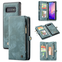 Multifunction 2 in 1 Split Wallet Bag Leather Case for Samsung Galaxy S10 Flip Zipper Phone Back Cover for Samsung S10 Plus 2024 - buy cheap
