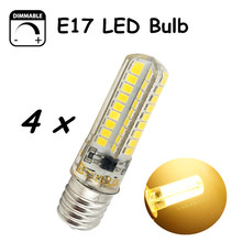 E17 светодиодные лампы затемнения 5 ватт AC85-265V LED E17 свет 450lm с силиконовым покрытием лампа с 40 Вт галогенная лампа замены 2024 - купить недорого