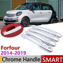 for Smart Forfour Mercedes W454 2009~2019 Chrome Door Handle Cover Car Accessories Stickers Trim Set  2010 2012 2015 2017 2018 2024 - buy cheap