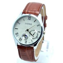 Alta qualidade relógios de couro numeral romano dos homens marca superior relogio masculino relógio esportivo quartzo relógios de pulso londa-12 2024 - compre barato