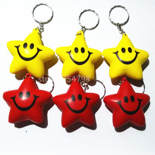 100piece / lot Fashion PU Smile Face Ball Pentagram Chain Key Red Yellow Romantic Keyring Car Key Chain Bag Key Ring  Gifts 2024 - buy cheap