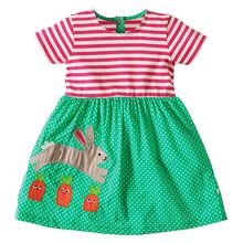 Летнее платье для девочек 2018 брендовые полосатые хлопковые Единорог для малышей платье костюм принцессы Детские платья для девочек 2024 - купить недорого