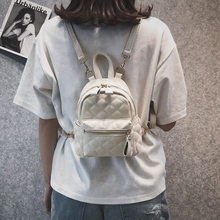Женский рюкзак, новый модный Повседневный женский рюкзак из искусственной кожи для девочек-подростков, школьная сумка, однотонный мини-рюкзак, 982 2024 - купить недорого