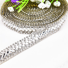 Tira de cristal transparente de fijación en caliente para zapatos, accesorio de 2 yardas, cuadrado, 12mm de ancho, para novia 2024 - compra barato