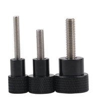 2pcs M5 Stainless steel knurled knob flat high head screws Aluminum alloy handle big round head screw black 10-27mm length 2024 - buy cheap